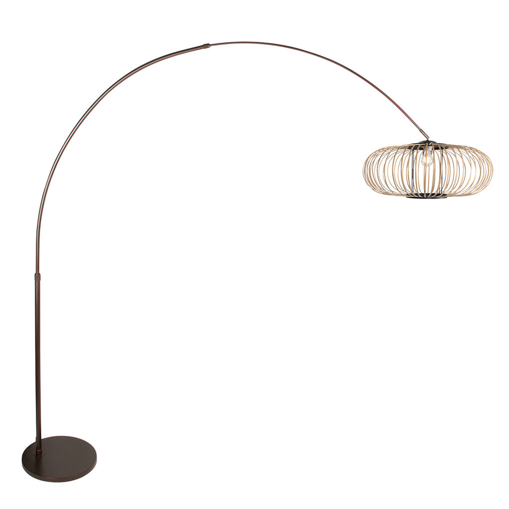 Booglamp Sparkled Light 4759CA cacao met crème bamboe kap