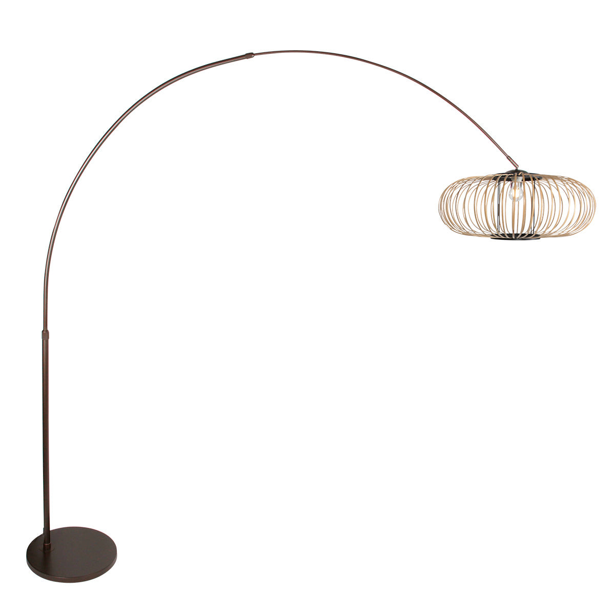 Booglamp Sparkled Light 4759CA cacao met crème bamboe kap