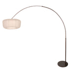 Booglamp Vela Lino 4762CA cacao met beige-crème textiel kap