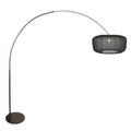 Booglamp Vela Lino 4763CA cacao met zwarte textiel kap Ø60 cm