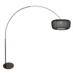 Booglamp Vela Lino 4763CA cacao met zwarte textiel kap Ø60 cm