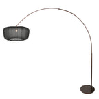 Booglamp Vela Lino 4763CA cacao met zwarte textiel kap Ø60 cm