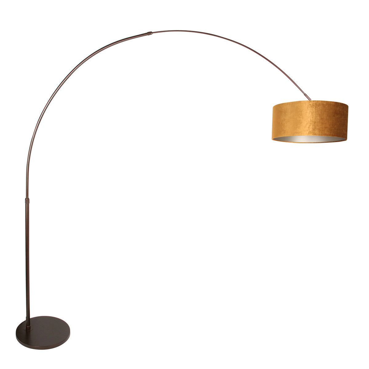 Booglamp Sparkled Light 4765CA cacao met luxe goudkleurige velours kap