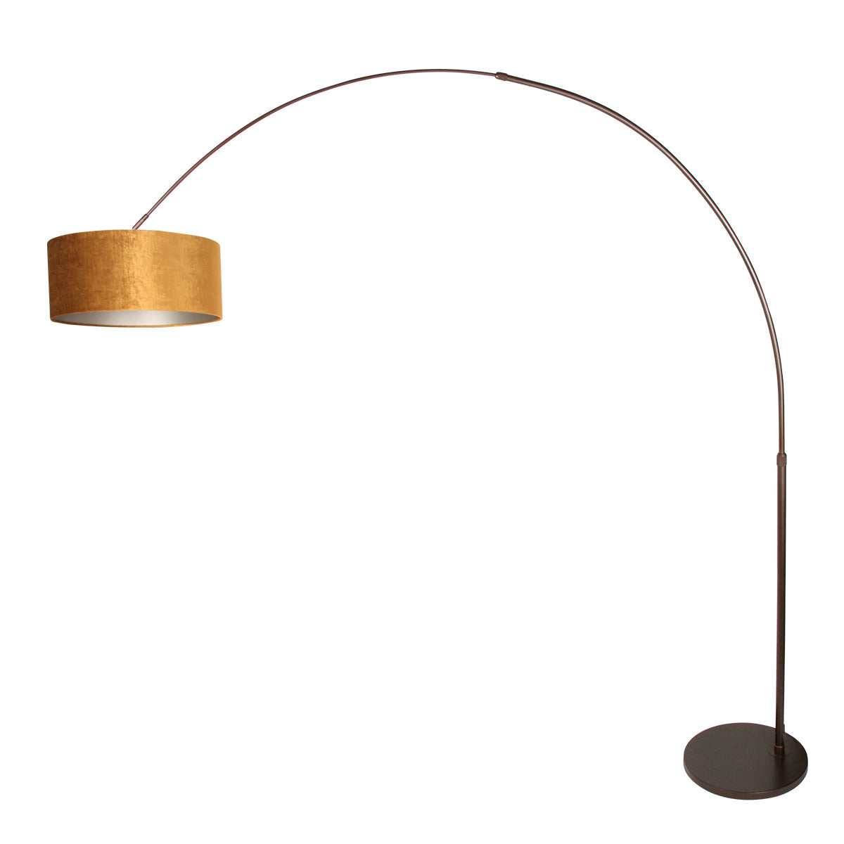 Booglamp Sparkled Light 4765CA cacao met luxe goudkleurige velours kap