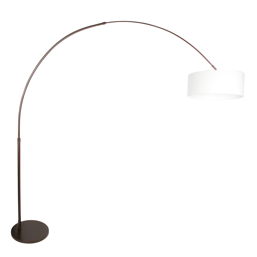Booglamp Sparkled Light 4766CA cacao met grof wit linnen kap