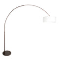 Booglamp Sparkled Light 4766CA cacao met grof wit linnen kap