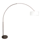 Booglamp Sparkled Light 4766CA cacao met grof wit linnen kap