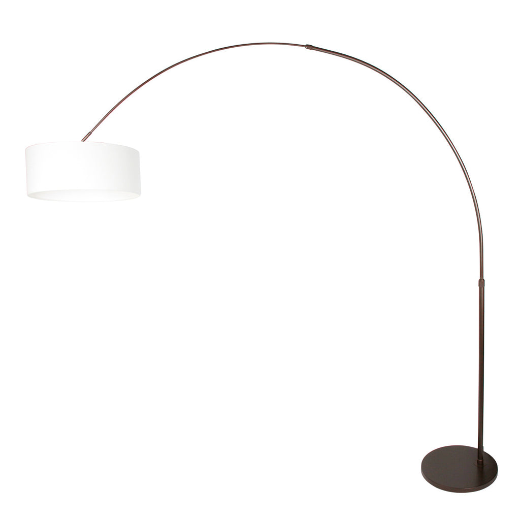 Booglamp Sparkled Light 4766CA cacao met grof wit linnen kap