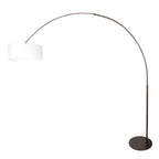 Booglamp Sparkled Light 4766CA cacao met grof wit linnen kap