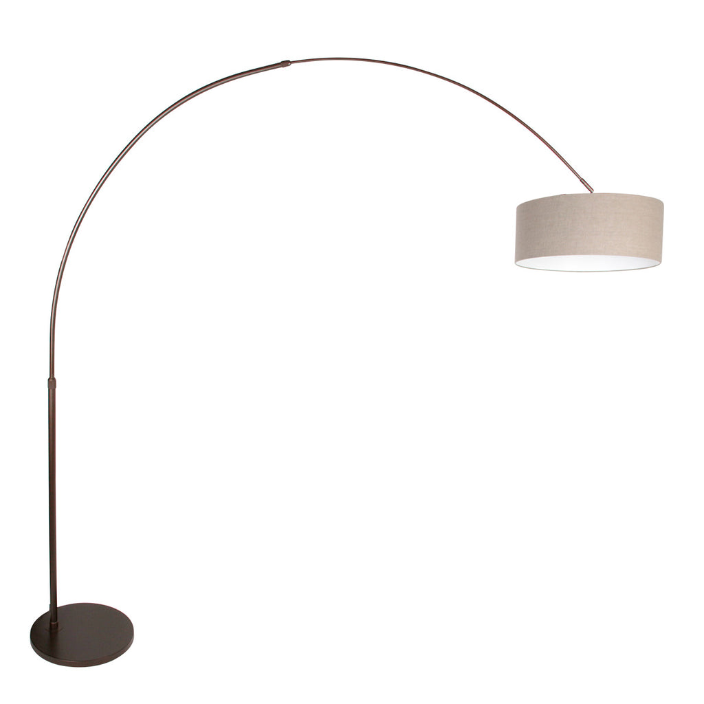 Booglamp Sparkled Light 4767CA cacao met grijs grof linnen kap