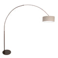 Booglamp Sparkled Light 4767CA cacao met grijs grof linnen kap