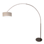 Booglamp Sparkled Light 4767CA cacao met grijs grof linnen kap
