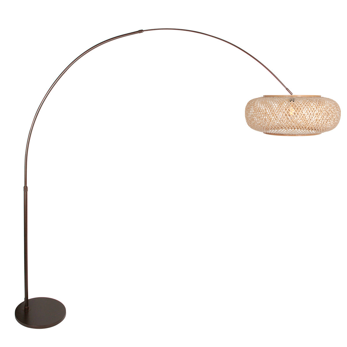 Booglamp Maze Natural 4768CA cacao met bamboe kap Ø60 cm