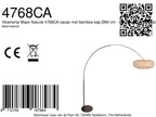 Booglamp Maze Natural 4768CA cacao met bamboe kap Ø60 cm