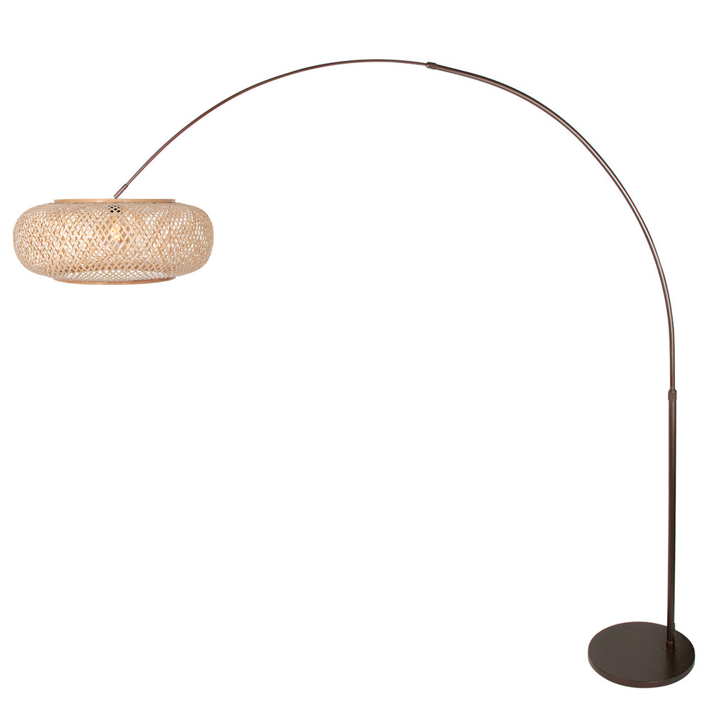 Booglamp Maze Natural 4768CA cacao met bamboe kap Ø60 cm