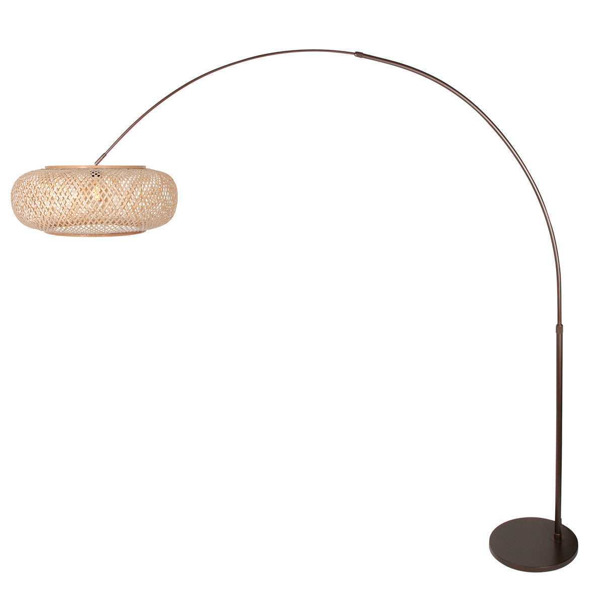 Booglamp Maze Natural 4768CA cacao met bamboe kap Ø60 cm