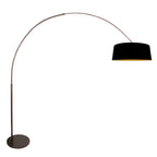 Booglamp Luma Dark 4770CA cacao met zwart linnen kap warm chic
