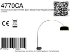 Booglamp Luma Dark 4770CA cacao met zwart linnen kap warm chic