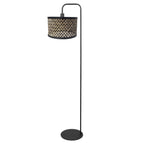 Vloerlamp Stang 4773ZW, zwarte vloerlamp met bamboe kap
