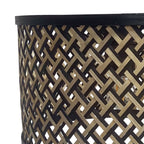 Vloerlamp Stang 4773ZW, zwarte vloerlamp met bamboe kap