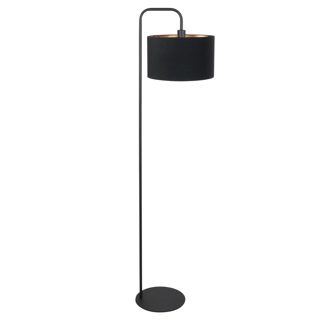 Vloerlamp Stang 4775ZW, zwarte vloerlamp met fijn linnen kap