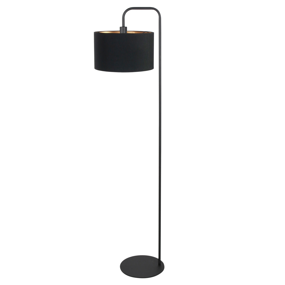 Vloerlamp Stang 4775ZW, zwarte vloerlamp met fijn linnen kap
