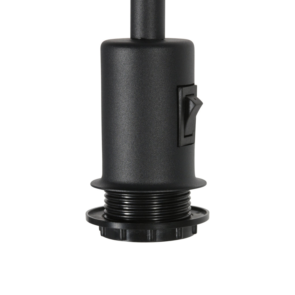 Vloerlamp Stang 4775ZW, zwarte vloerlamp met fijn linnen kap
