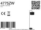 Vloerlamp Stang 4775ZW, zwarte vloerlamp met fijn linnen kap