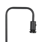 Vloerlamp Stang 4778ZW zwart met grof wit linnen kap
