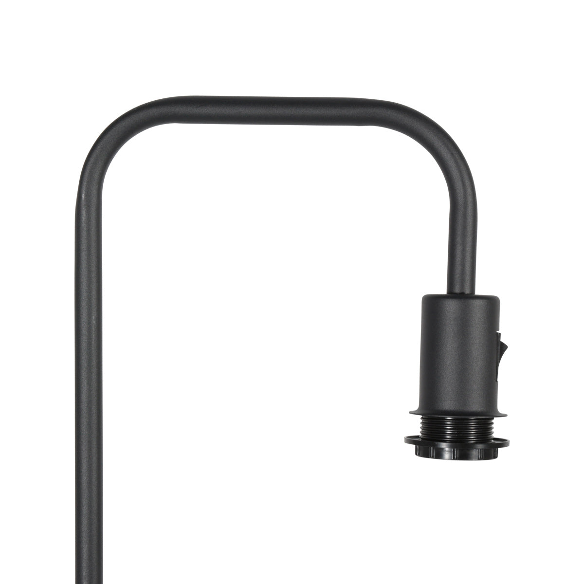 Vloerlamp Stang 4778ZW zwart met grof wit linnen kap