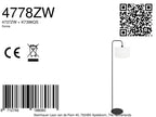 Vloerlamp Stang 4778ZW zwart met grof wit linnen kap