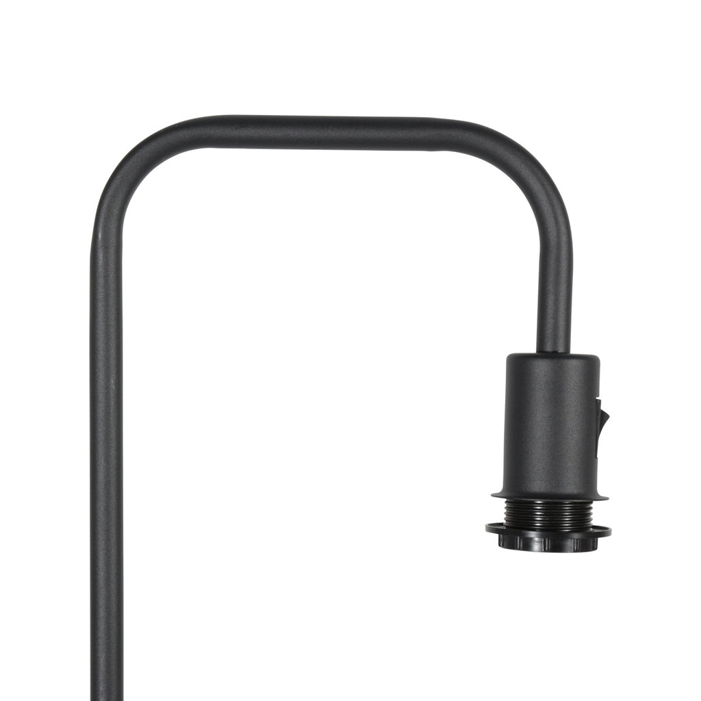 Vloerlamp Stang 4779ZW zwart met grof grijs linnen kap