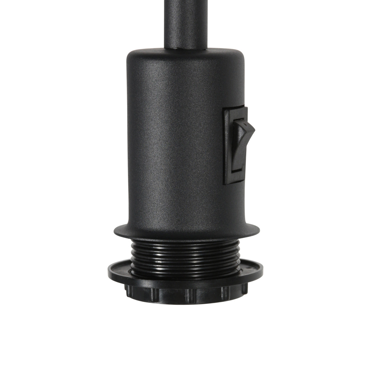 Vloerlamp Stang 4779ZW zwart met grof grijs linnen kap