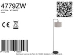 Vloerlamp Stang 4779ZW zwart met grof grijs linnen kap