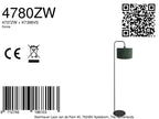 Vloerlamp Stang 4780ZW zwart met groene velours kap