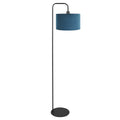 Vloerlamp Stang 4781ZW zwart met blauwe velours kap