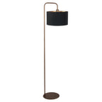Vloerlamp Stang 4784BR, bronskleurige vloerlamp met fijn linnen kap
