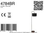 Vloerlamp Stang 4784BR, bronskleurige vloerlamp met fijn linnen kap