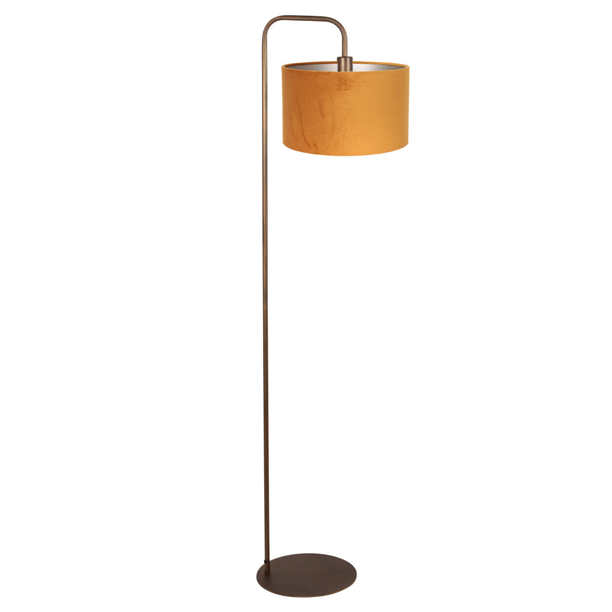 Vloerlamp Stang 4785BR bronskleurig met goud/geel velours kap