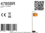 Vloerlamp Stang 4785BR bronskleurig met goud/geel velours kap