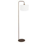 Vloerlamp Stang 4786BR bronskleurig met grof wit linnen kap