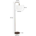 Vloerlamp Stang 4786BR bronskleurig met grof wit linnen kap