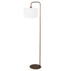 Vloerlamp Stang 4786BR bronskleurig met grof wit linnen kap
