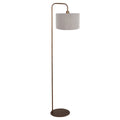 Vloerlamp Stang 4787BR bronskleurig met grof grijs linnen kap