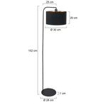 Vloerlamp Stang 4791ZW met zwart linnen kap