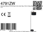 Vloerlamp Stang 4791ZW met zwart linnen kap