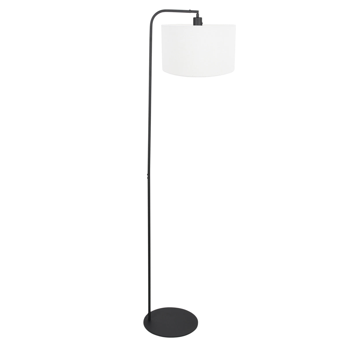 Vloerlamp Stang 4794ZW met grof wit linnen kap