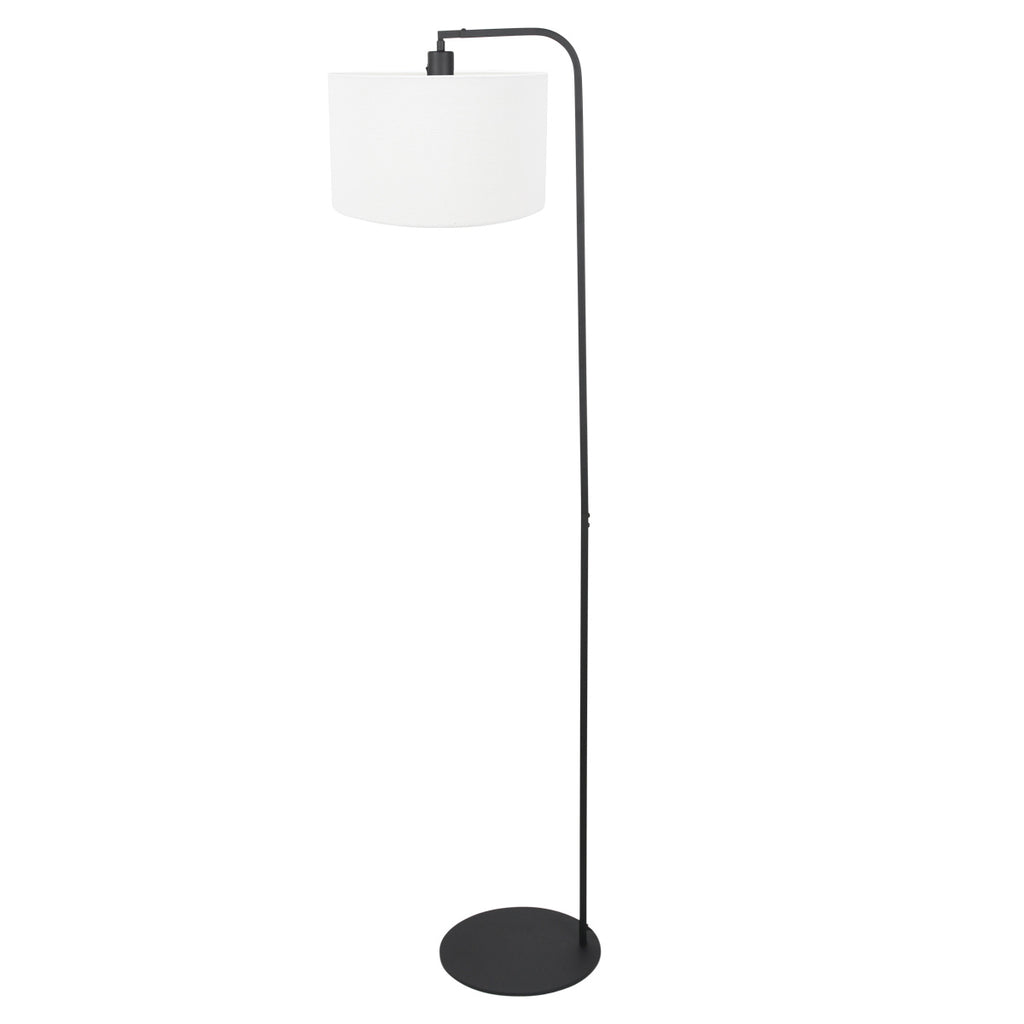 Vloerlamp Stang 4794ZW met grof wit linnen kap