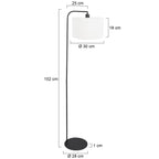 Vloerlamp Stang 4794ZW met grof wit linnen kap