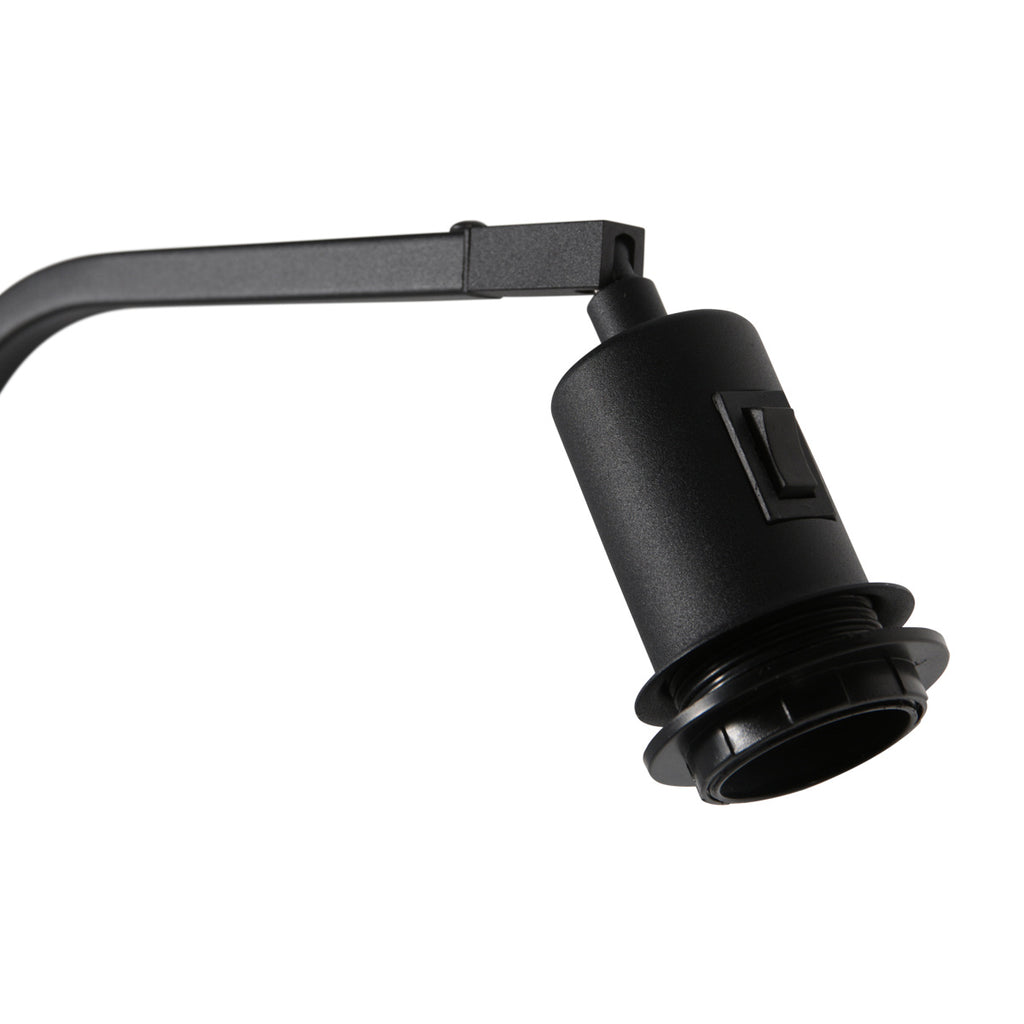 Vloerlamp Stang 4794ZW met grof wit linnen kap